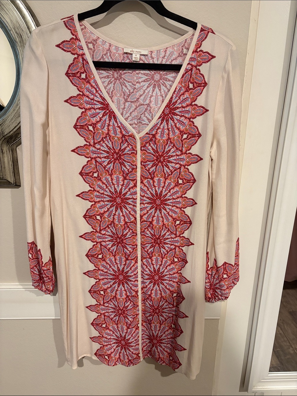 Ella Moss Paisley Tunic in Blush, Rose & Light Blue Mini Dress
